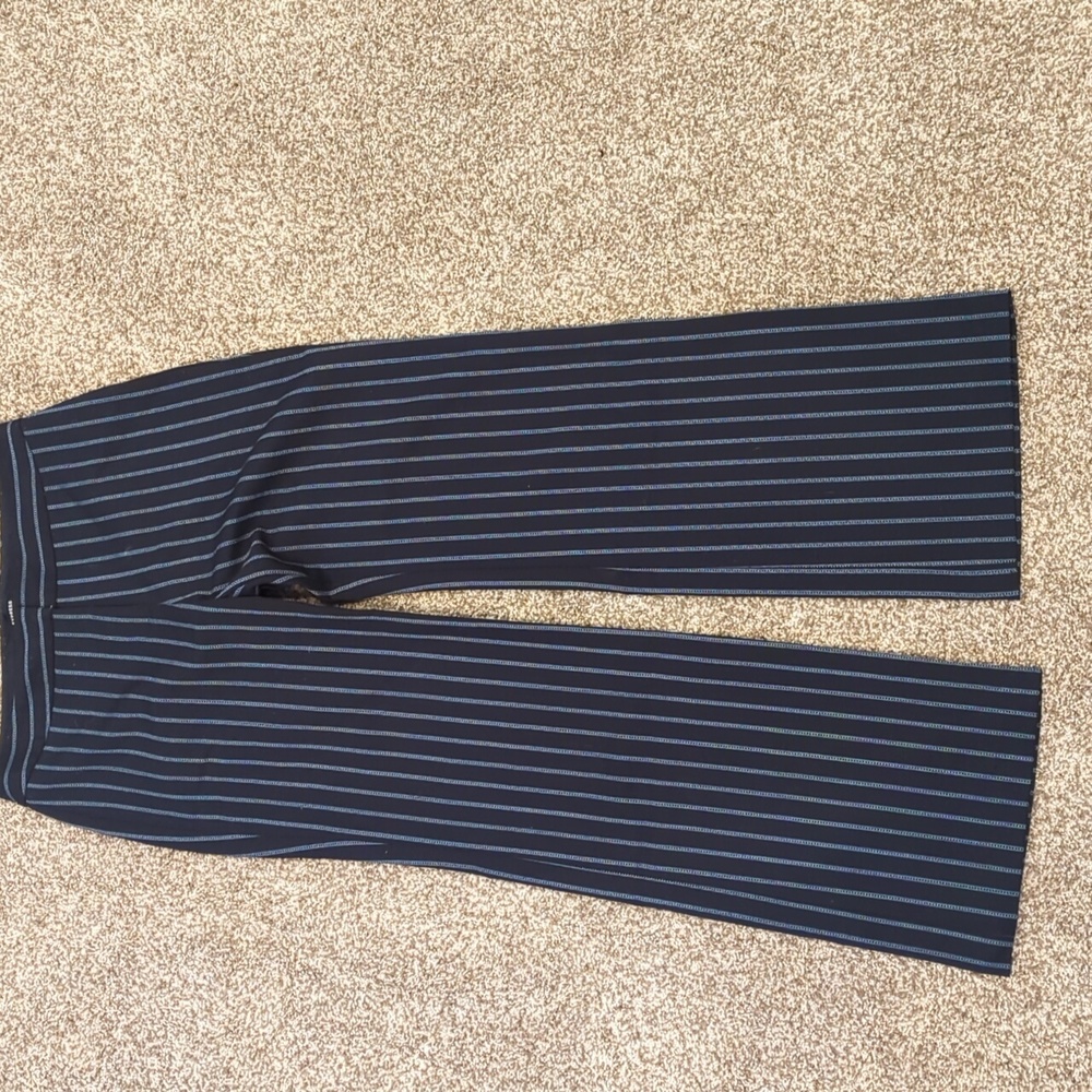 vintage Express women's wide leg pants size 7/8 Navy stripe